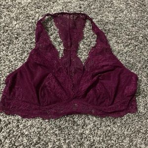 Lace bralette large plum purple